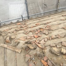 瓦屋根の葺き土の流出痩せ