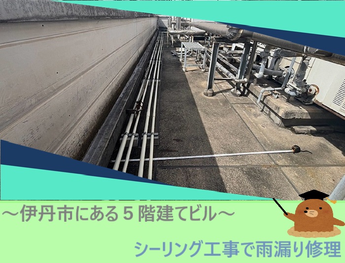 伊丹市　【見積書大公開】5階建てビルで雨漏り発生！シーリング打ち替えによる修繕工事を実施