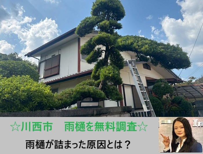 川西市　雨樋の詰まりでお困りの方へ！専門業者が無料で原因を調査します