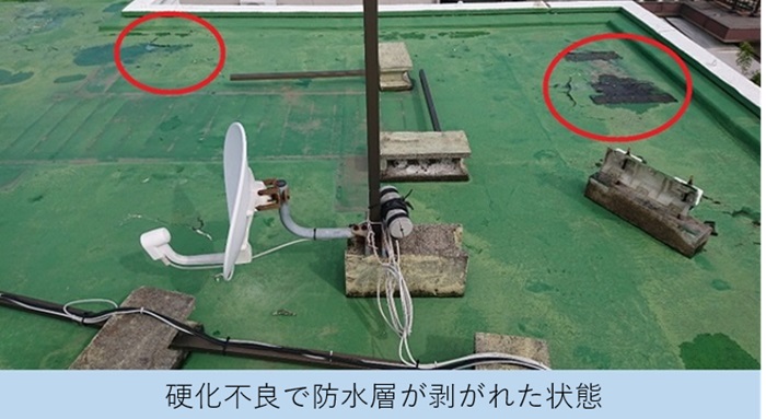 三田市の屋上で剥がれが発生している屋上防水