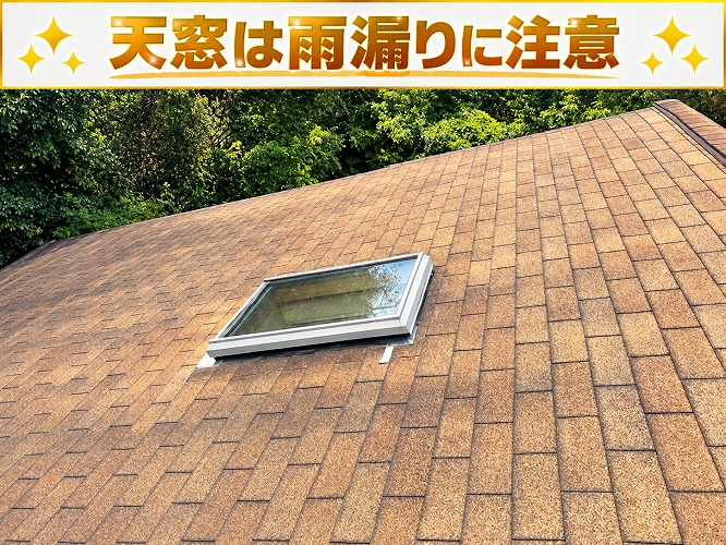 天窓は雨漏りしやすいので要注意