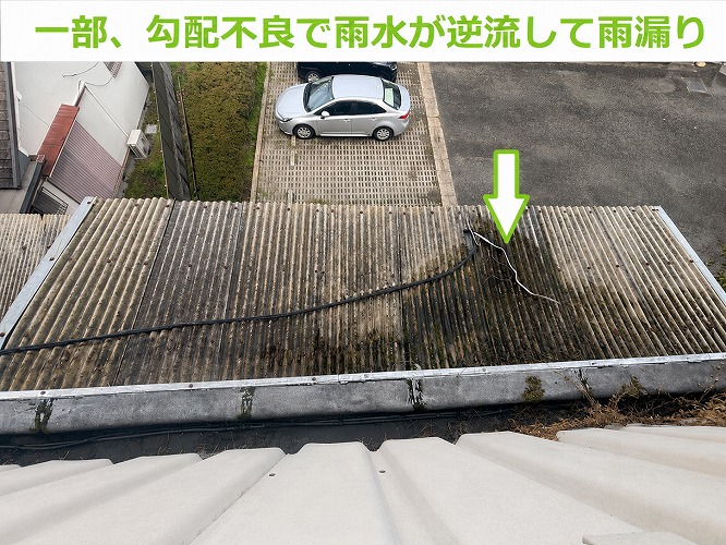 雨漏りしている波板