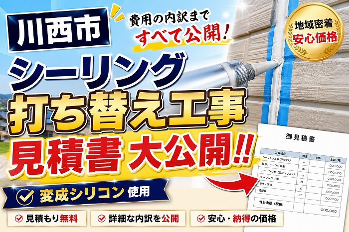 川西市★外壁タイルのシーリング交換工事の見積書を大公開！！！