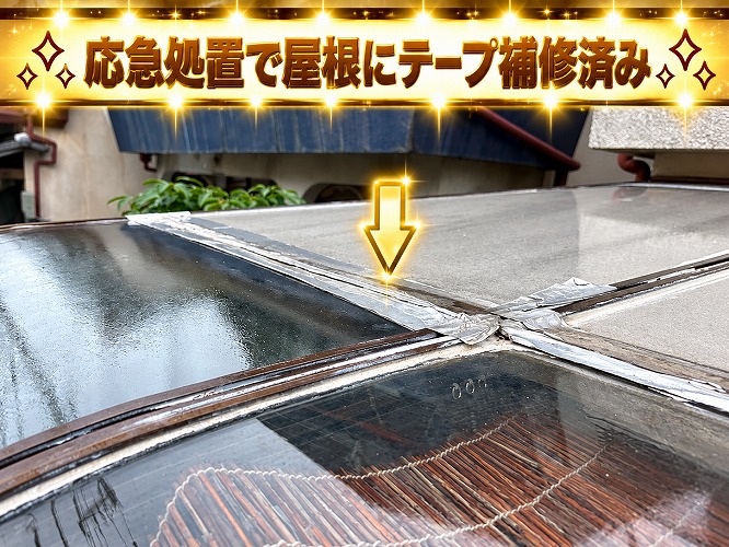 サンルーム天井の剥がれ