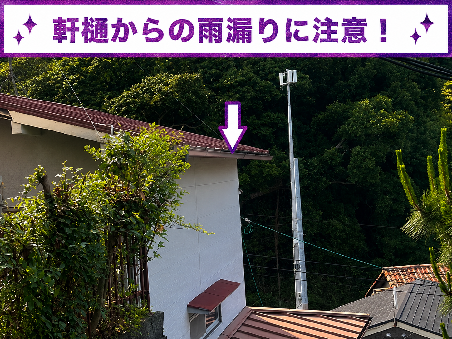 ２階部分の軒樋