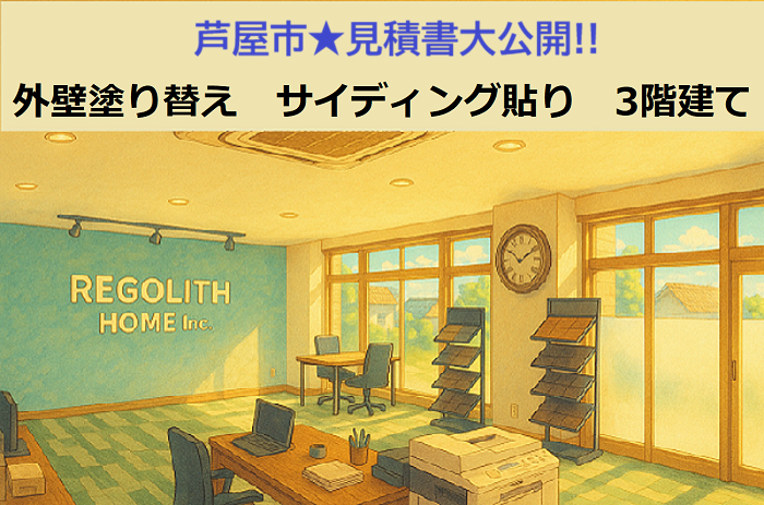 芦屋市★見積書公開！3階建て日本ペイント使用しサイディング外壁の塗り替え！