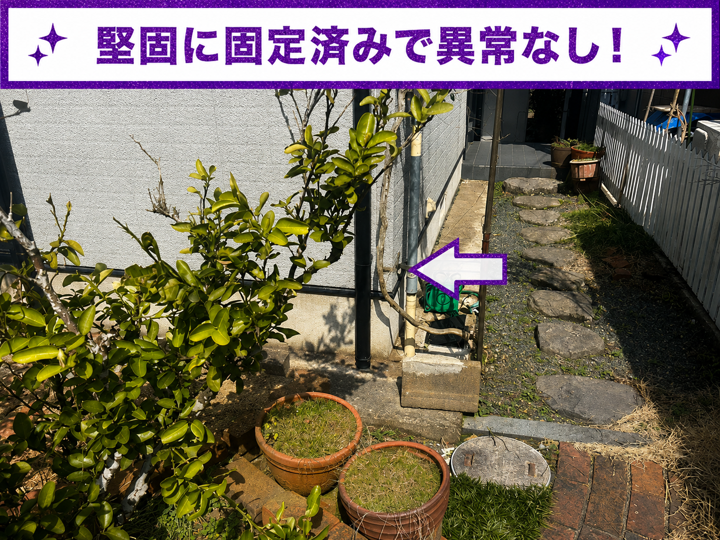 竪樋の様子