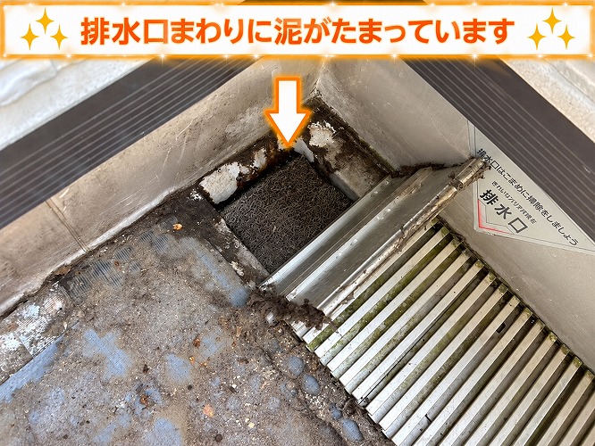 排水部分の泥