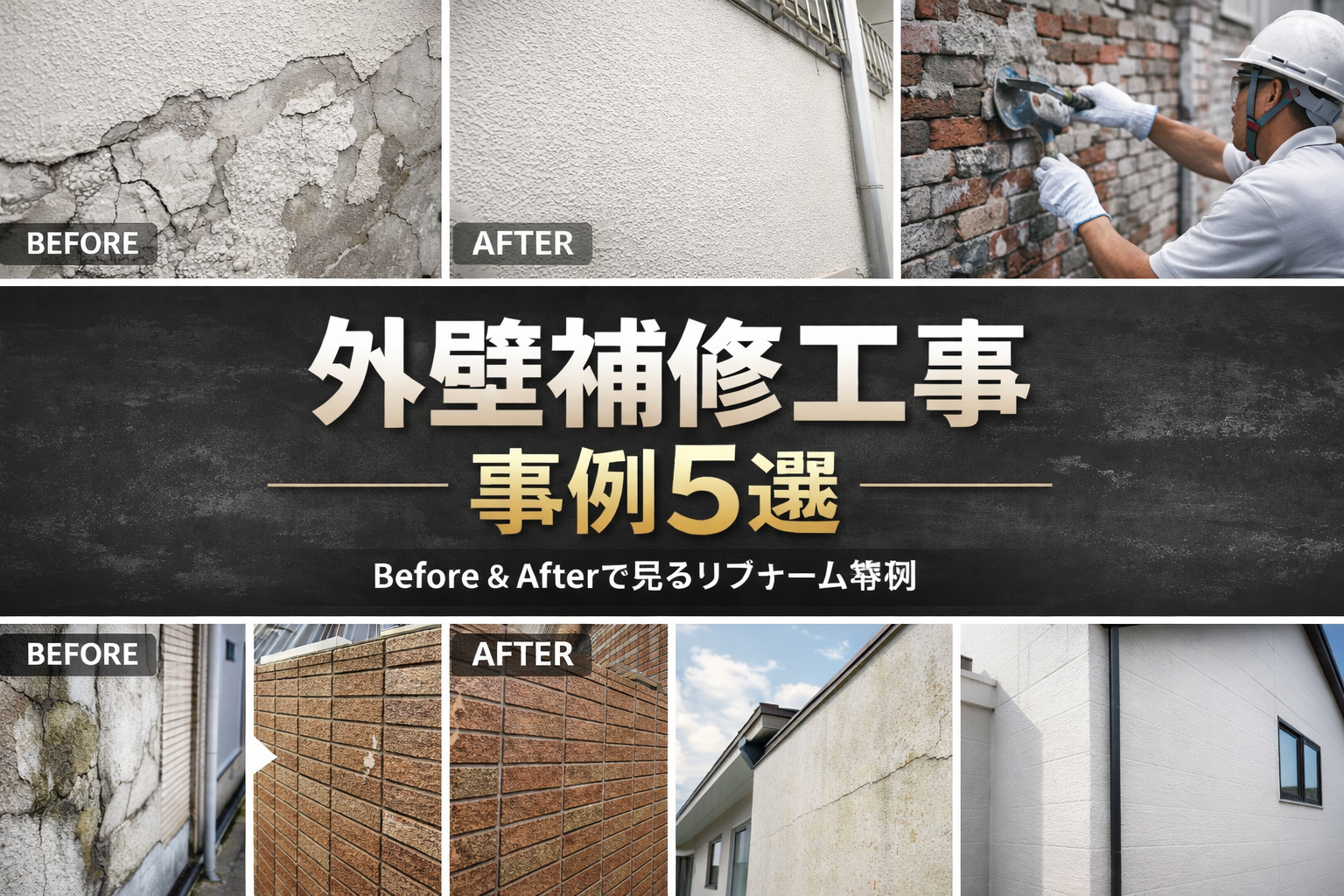 宝塚市★外壁補修工事事例５選！！費用や工法をご紹介！