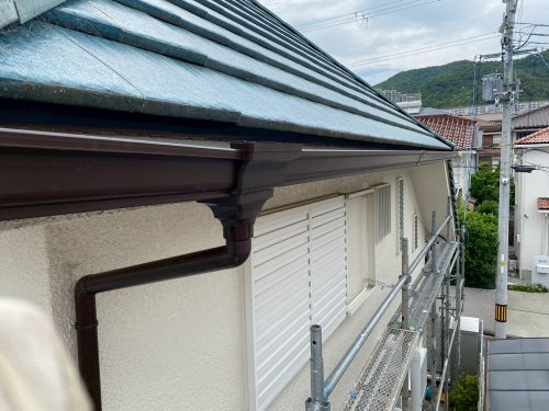 交換した軒樋の写真