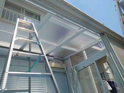 貼り替えたサンルーム屋根
