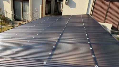 貼り替えたガレージ屋根