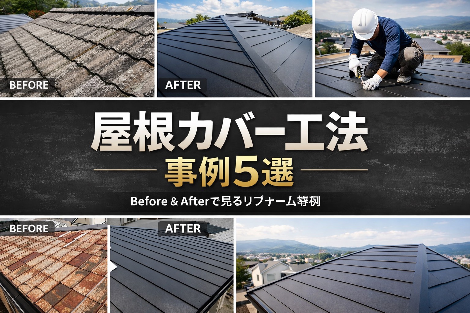 宝塚市★屋根カバー工事事例５選！屋根材別に費用と工法をご紹介