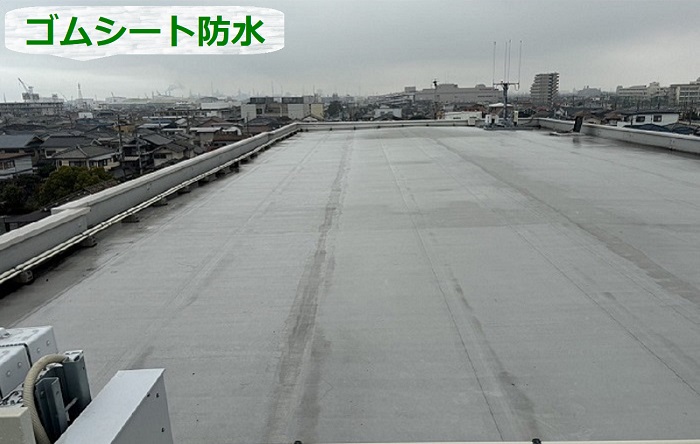 4階建てマンション陸屋根のゴムシート防水