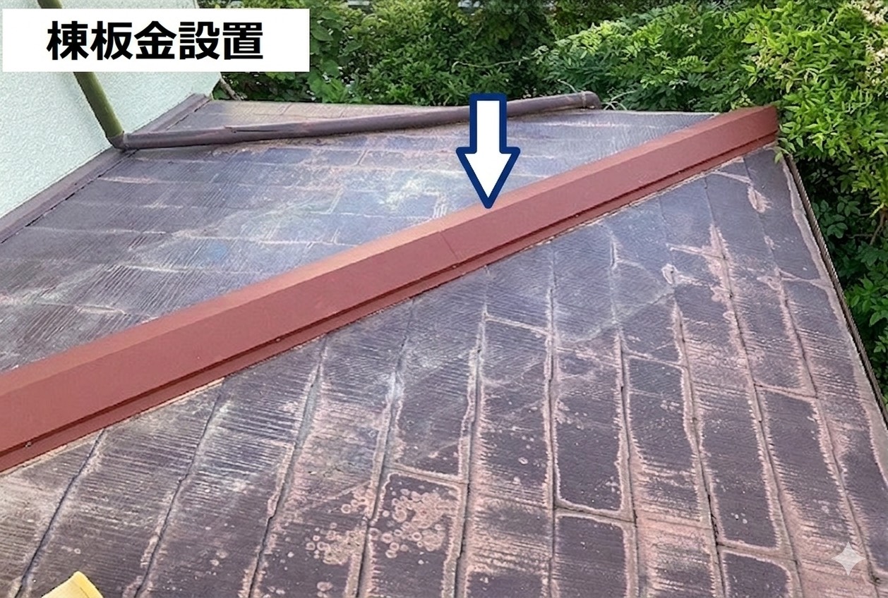 棟板金の設置