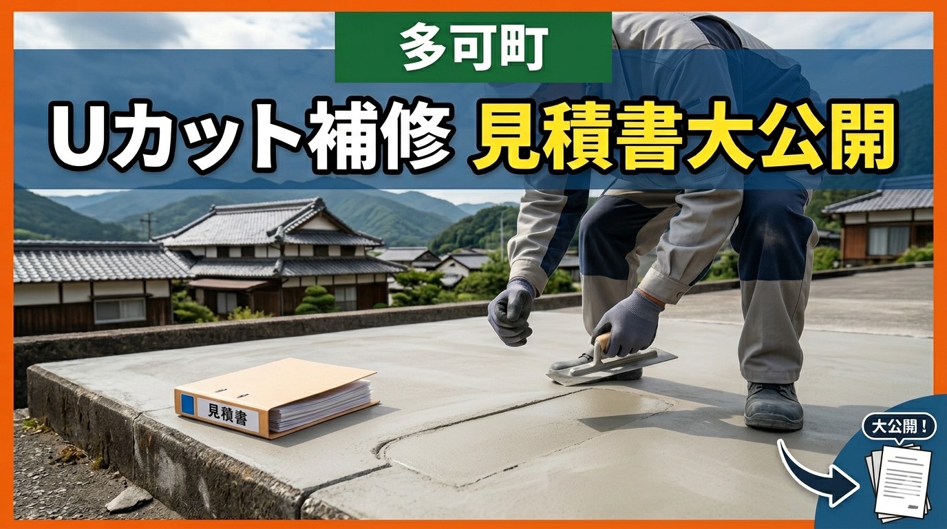 多可町★外壁ひび割れ補修の見積書を公開！！Uカット補修実施！