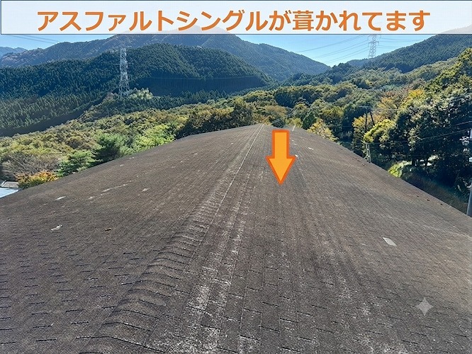 アスファルトシングルが葺かれている屋根