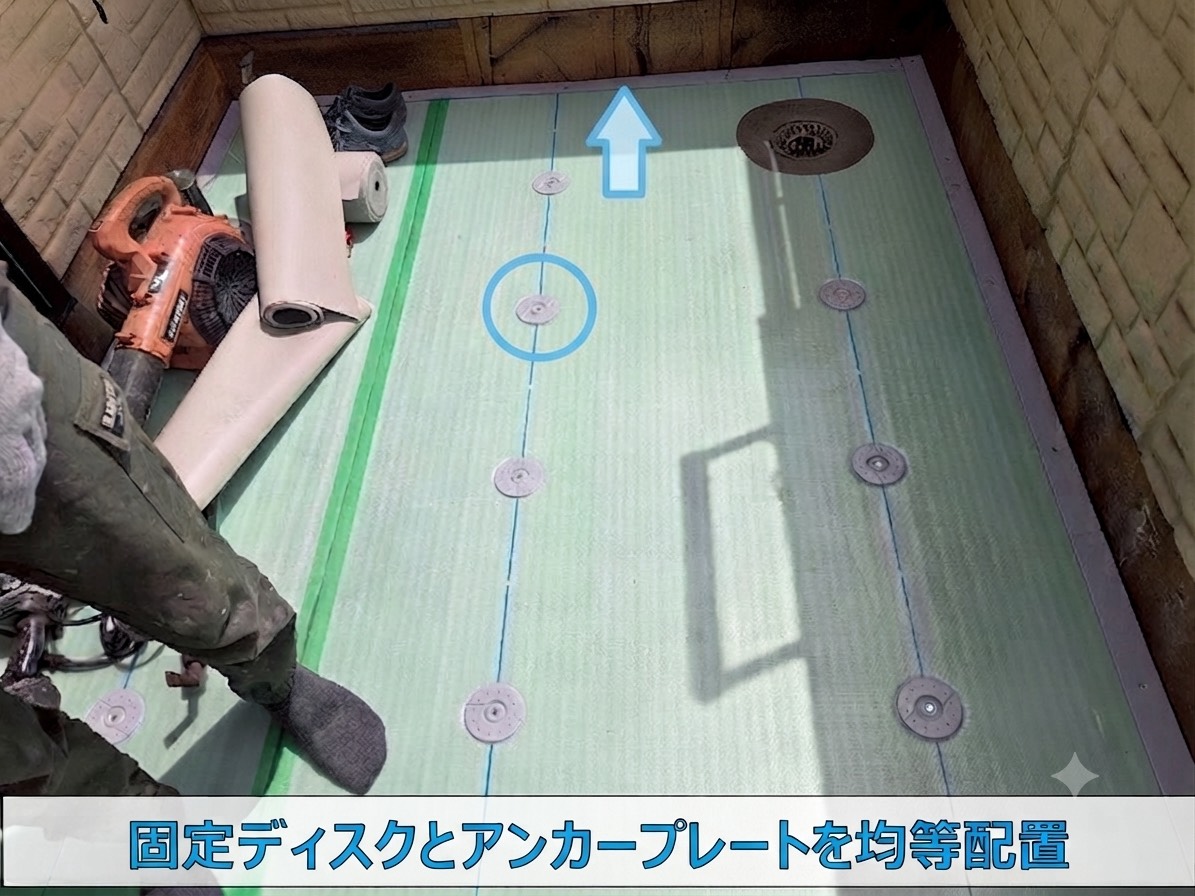 ディスクと平鋼板を取り付け