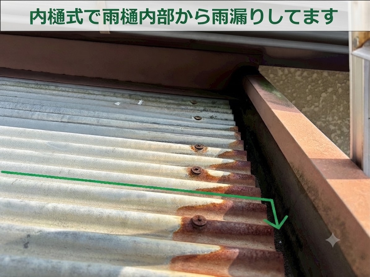 内樋式の玄関屋根