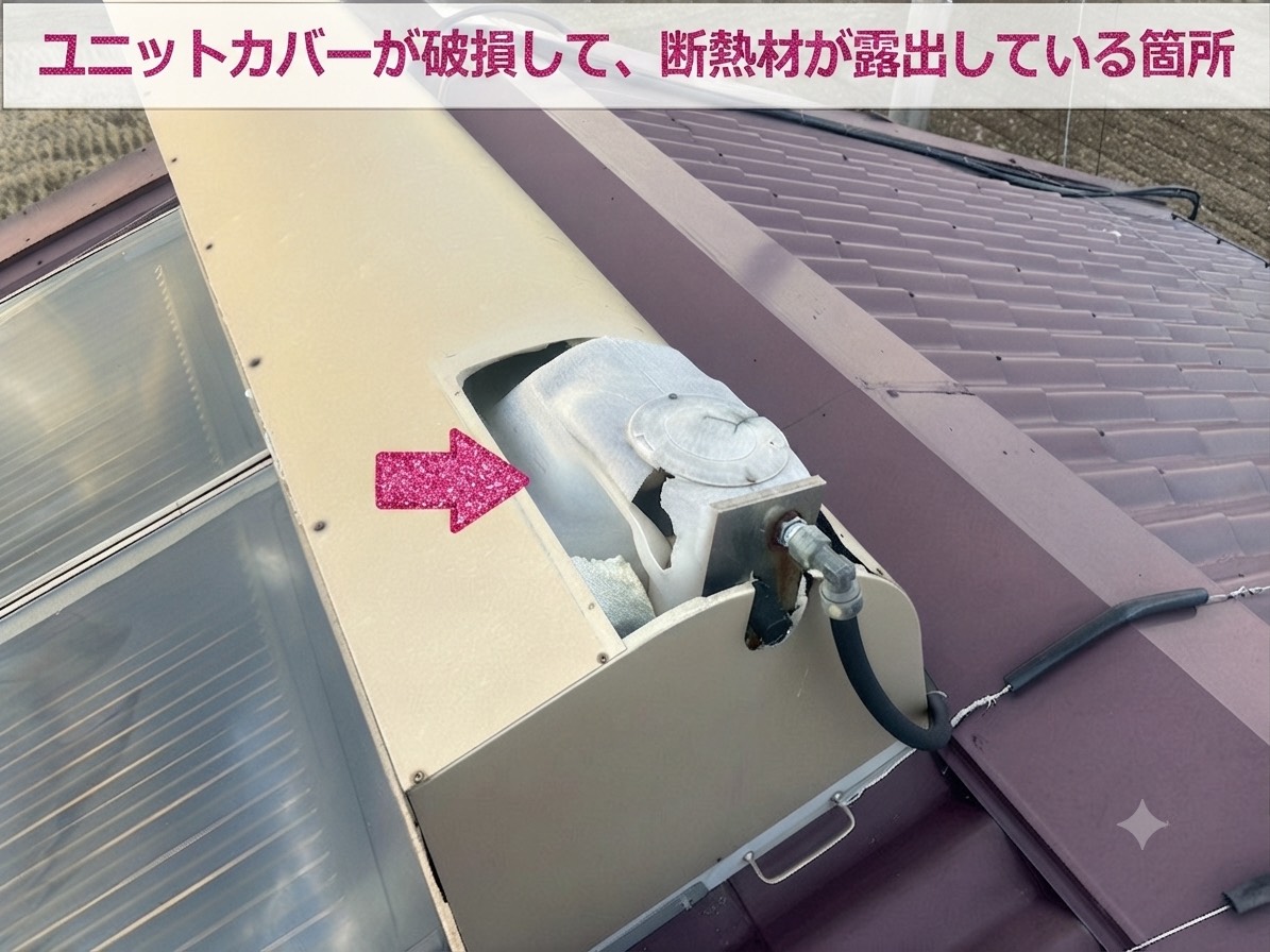 部材が外れた朝日ソーラー