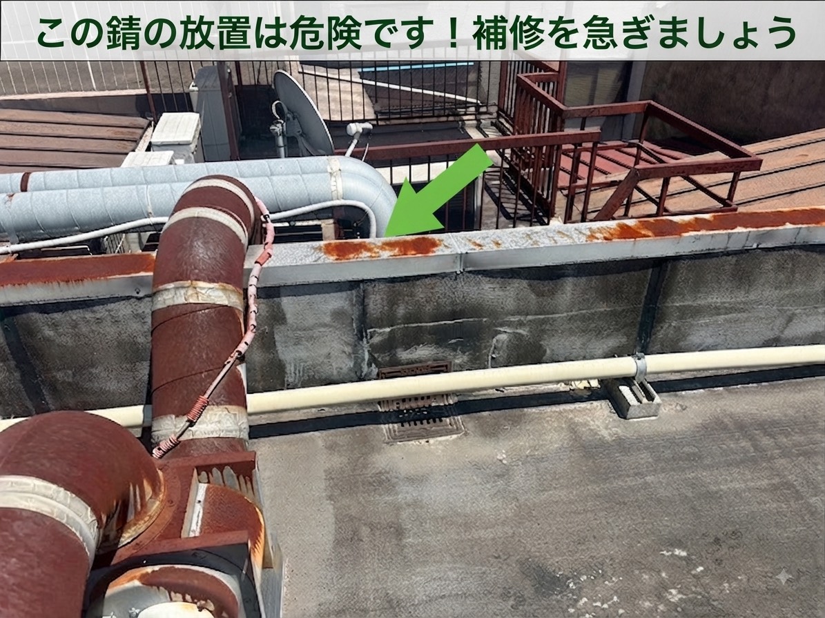 笠木に発生する錆