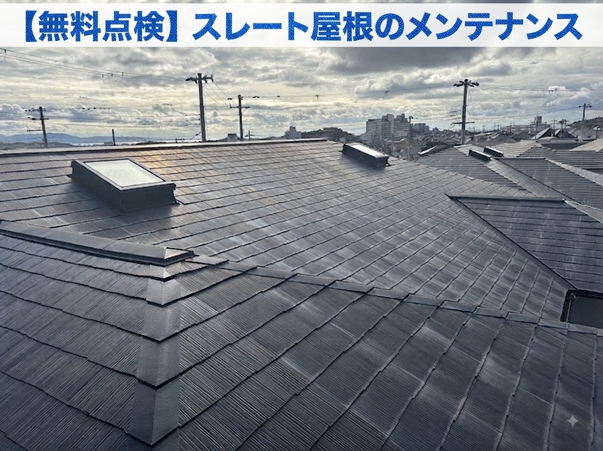 連棟屋根の雨漏り原因を安心の無料点検するスレート屋根