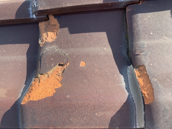 剥がれている様子