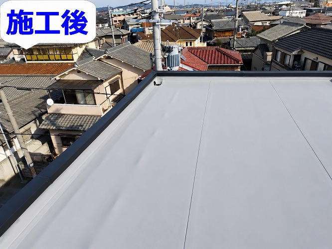 塩ビシート防水機械固定工法後