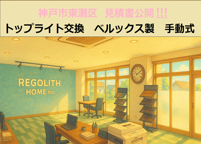 神戸市東灘区★見積書公開！ベルックス製トップライト（VS手動タイプ）の交換工事