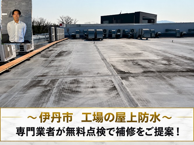 伊丹市★工場屋上の防水劣化を無料調査！雨漏りを防ぐ改修工法と施工方法を解説