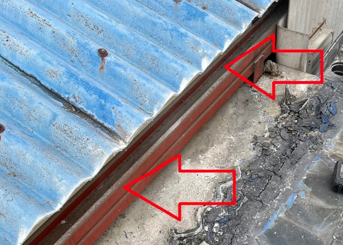 三木市　大波スレート切断後の様子