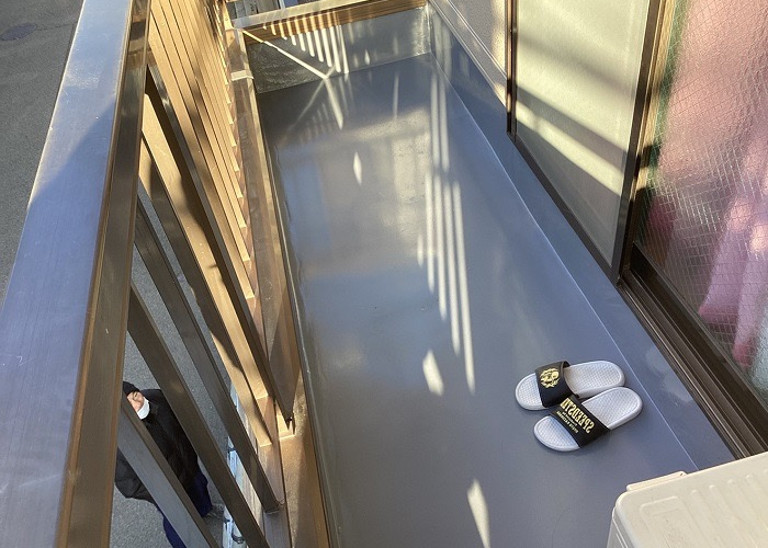 伊丹市　ベランダ防水工事が完了した様子