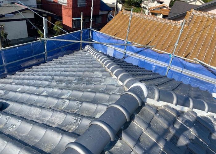 三木市　棟瓦修理後の様子