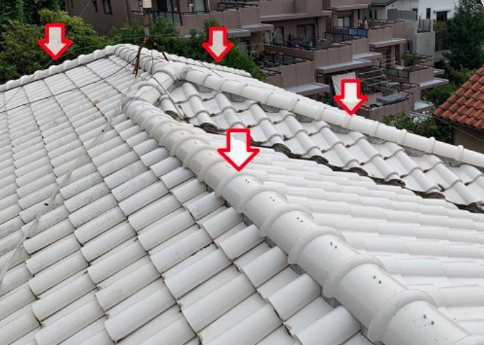 小野市　地震対策にお勧めな棟瓦取り直しを行う前の瓦屋根