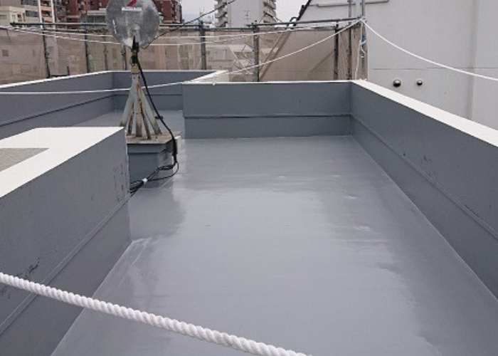 伊丹市　マンションの屋上防水工事を行った後のウレタン防水通気緩衝工法