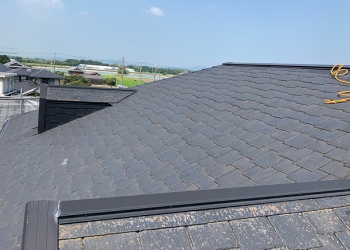 加西市　屋根断熱工事を行う前のスレート屋根