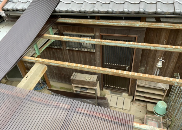 三木市　トタン屋根を撤去した様子