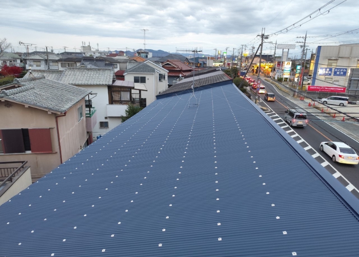 猪名川町　鉄板小波を使用したカバー工法を行った後の様子