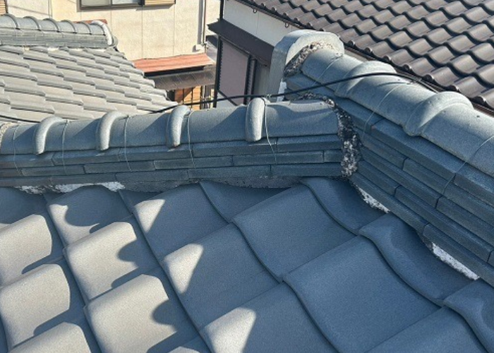 小野市 雨漏り調査後の屋根修理前