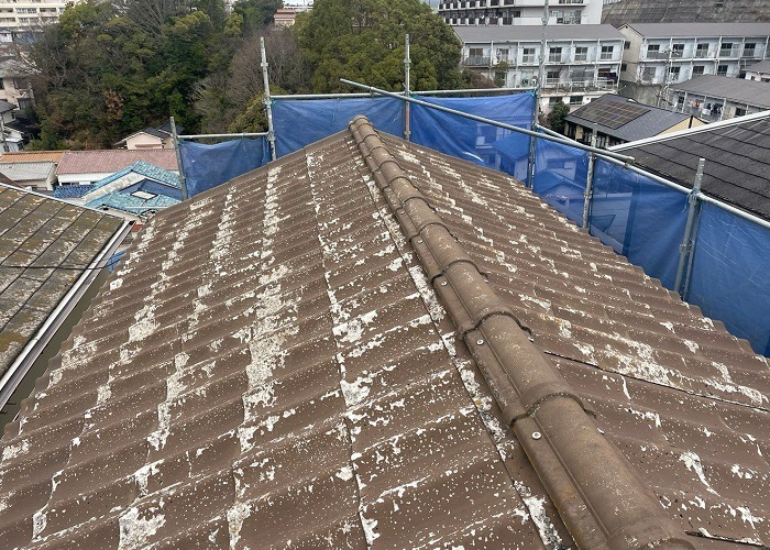 加西市　屋根リフォームを行う前の積水瓦U