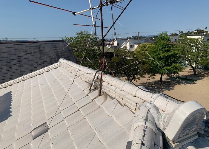 尼崎市　屋根耐震工事を行う前の瓦屋根
