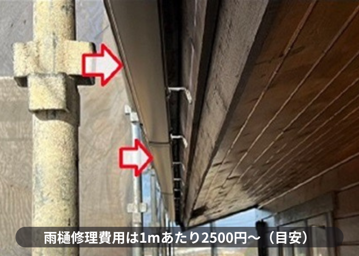 西宮市で雨樋修理をした費用紹介