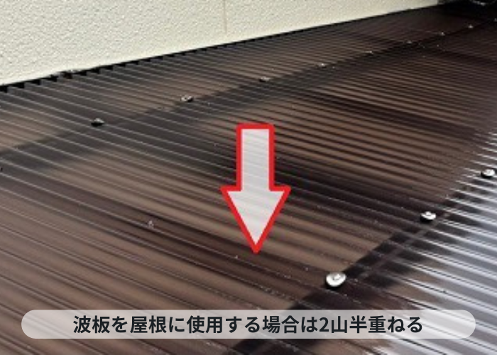 三木市　波板を2山半重ねる