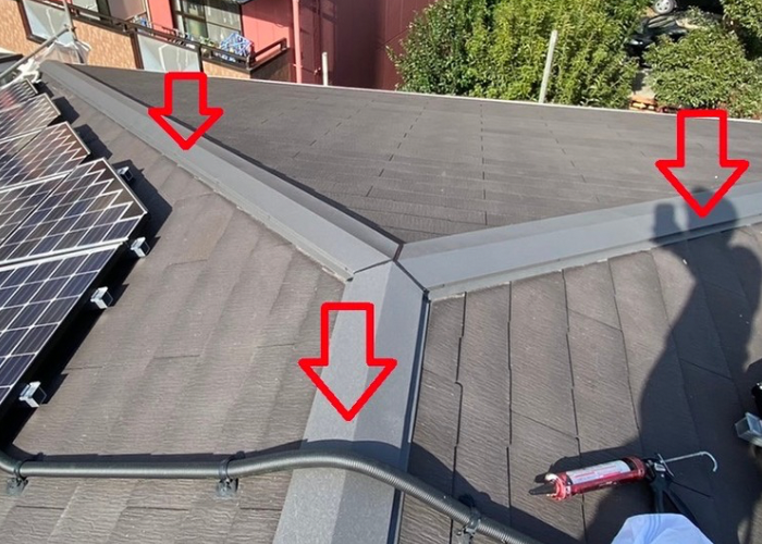 三木市 棟板金取り替え後の様子