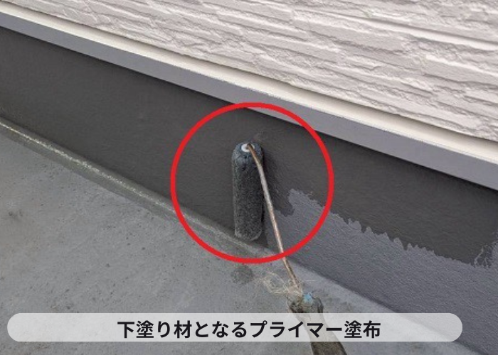 猪名川町　ベランダ防水工事としてＦＲＰ防水のメンテナンスを行った現場でプライマー塗布