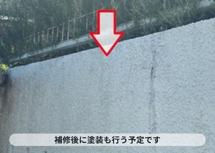 宝塚市　擁壁の補修工事前
