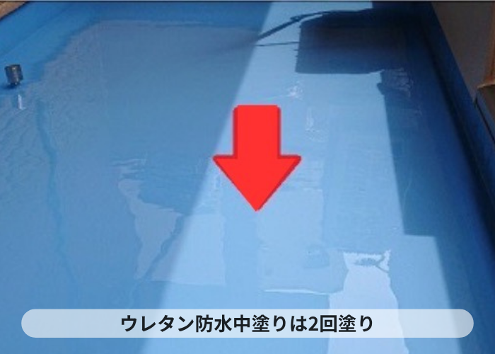市川町　ウレタン防水通気緩衝工法で中塗り