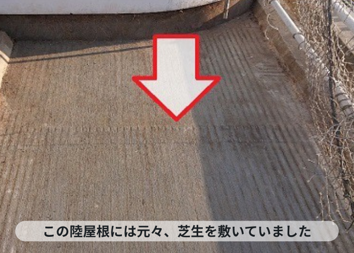 神戸市中央区で雨漏り修理を行う陸屋根の様子