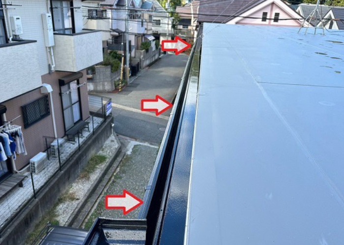 加東市で部分塗装工事として錆びた雨樋の塗り替え完了