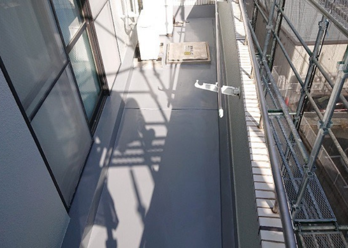 猪名川町　マンションバルコニー防水工事完了